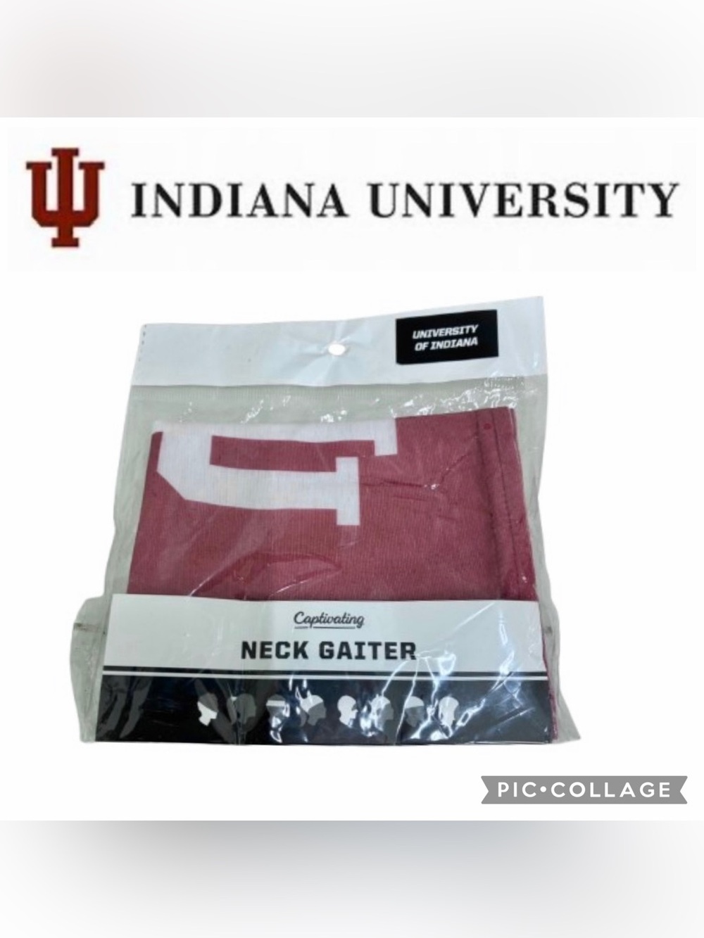 🔥$8🔥 NEW IU UNIVERSITY OF INDIANA NECK GAITER Red White Adult Unisex